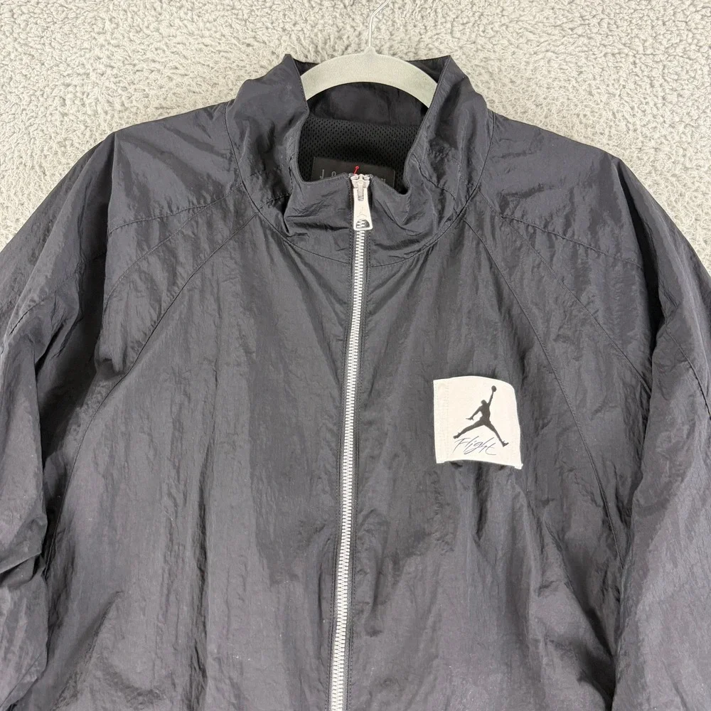 Jordan Flight Jacket Men's XXL Black Windbreaker Full Zip Mesh Lined DQ7336-010